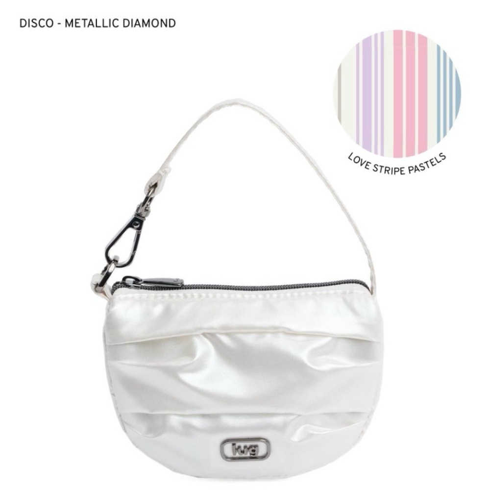 Lug Metallic Diamond Clutch in White